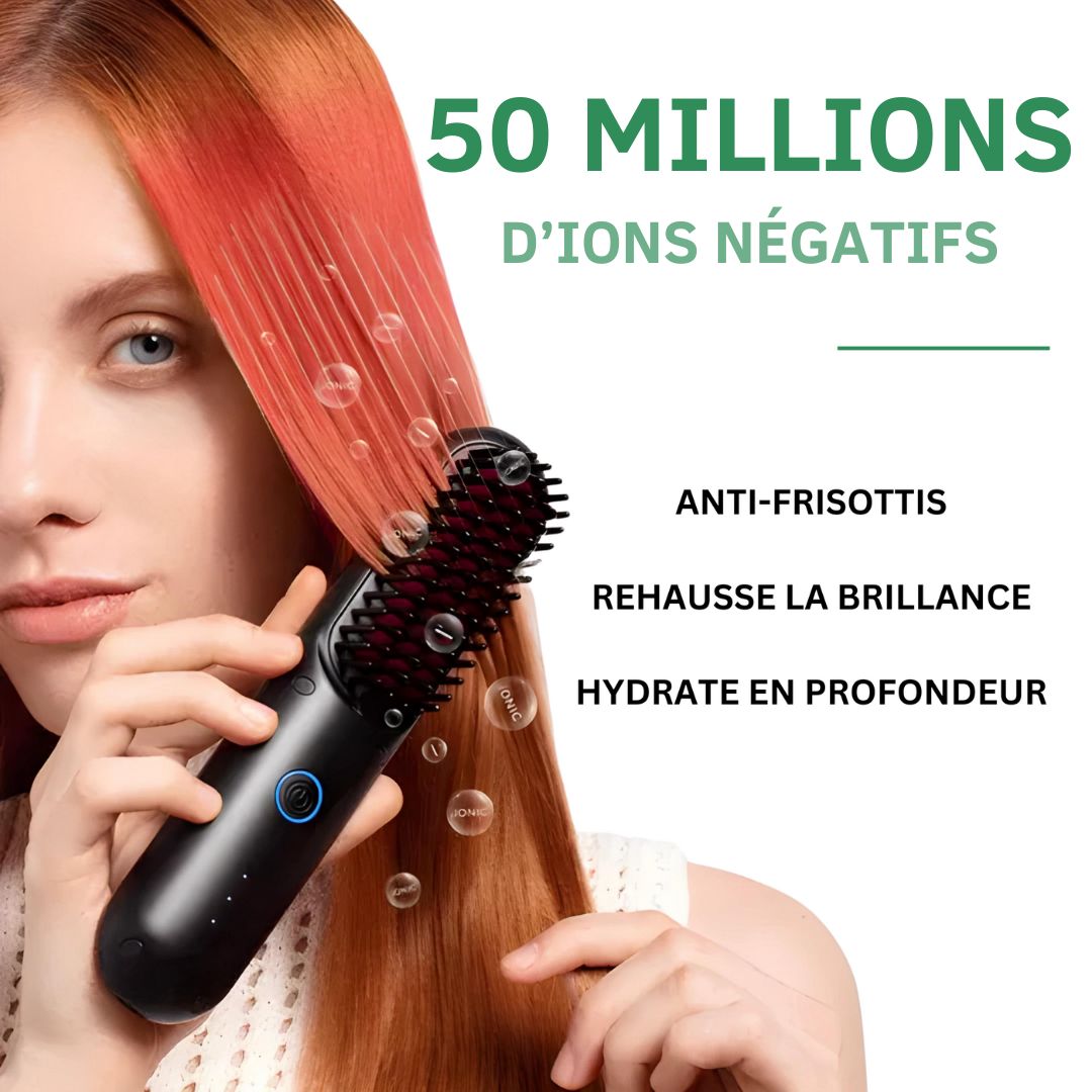 BrushGlide Pro - Lissage Express, Sans Fil, Partout + Trousse Offerte
