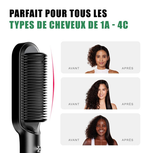 HairMaster Duo - Lisseur 2 en 1 + Brosse Offerte